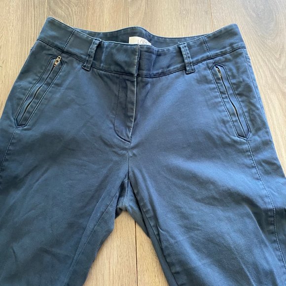 LOFT Washed Blue Cropped Cargo-Style Pants - Picture 2 of 9